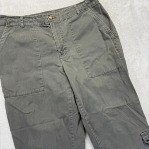 Paradox Pants Women's 10 Cropped Cargo Drawstring Hem Olive Green Casual Outdoor